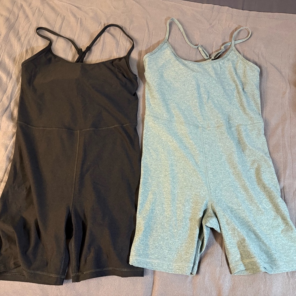 Black and Gray Spaghetti Strap Rompers
